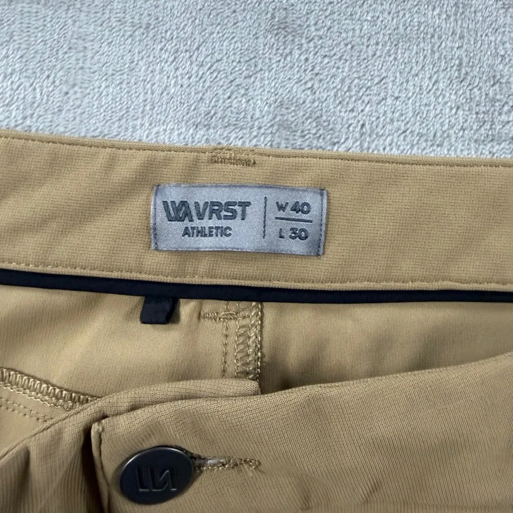 VRST Athletic Fit Khaki Tan Performance Stretch Pants Mens 40x30 GOLF